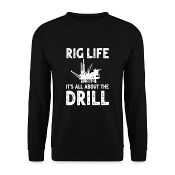 Funny offshore oilfield worker design - Unisex Sweatshirt - black - Front - Alina (178cm) & Michal (187cm)