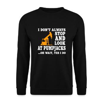 Drôle de dicton sur les champs pétrolifères - Sweat-shirt Unisexe - noir - Devant - Alina (178cm) & Michal (187cm)