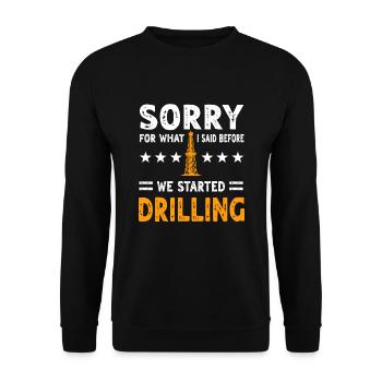 Funny oilfield worker costume - Unisex Sweatshirt - black - Front - Alina (178cm) & Michal (187cm)