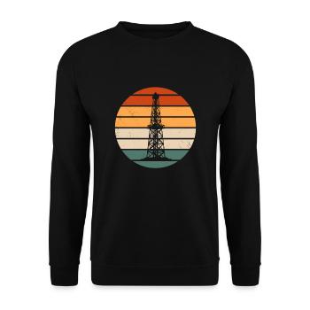 Oil Well Tower - Unisex Sweatshirt - black - Front - Alina (178cm) & Michal (187cm)