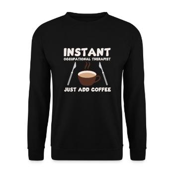 Drôle d’ergothérapeute et amateur de café - Sweat-shirt Unisexe - noir - Devant - Alina (178cm) & Michal (187cm)