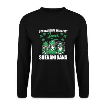 Costume de la Saint-Patrick ergothérapeute - Sweat-shirt Unisexe - noir - Devant - Alina (178cm) & Michal (187cm)