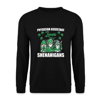 Arzthelferin Liebt Den St. Patricks Day - Unisex Pullover - Schwarz - Vorne - Alina (178cm) & Michal (187cm)
