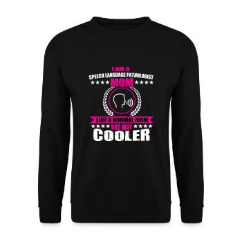 Speech therapist mom - Unisex Sweatshirt - black - Front - Alina (178cm) & Michal (187cm)