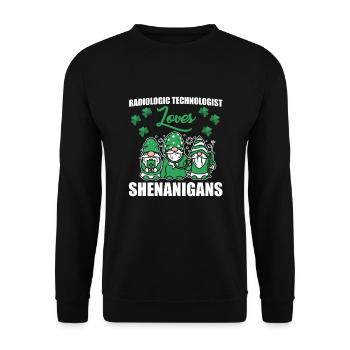 Radiologieassistent St. Patricks Day - Unisex Pullover - Schwarz - Vorne - Alina (178cm) & Michal (187cm)