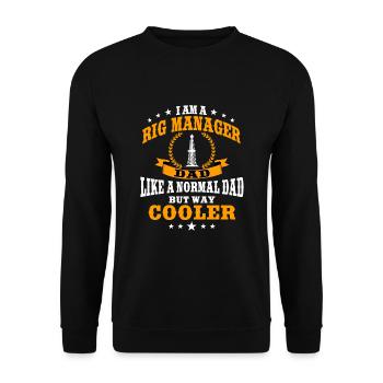 Lustiger Rig Manager Vater Zitat Ölindustrie - Unisex Pullover - Schwarz - Vorne - Alina (178cm) & Michal (187cm)