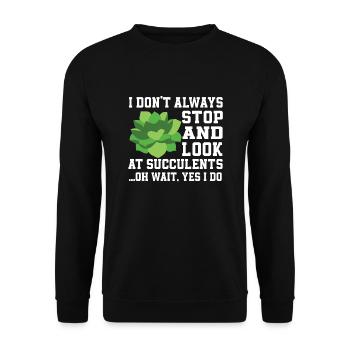 Funny Succulent Saying Love Botany - Unisex Sweatshirt - black - Front - Alina (178cm) & Michal (187cm)