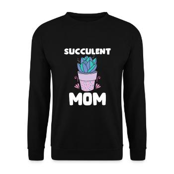 Sukkulenten Mama Design Gartenliebhaber - Unisex Pullover - Schwarz - Vorne - Alina (178cm) & Michal (187cm)