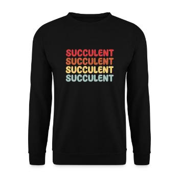 Sukkulenten Schriftzug - Unisex Pullover - Schwarz - Vorne - Alina (178cm) & Michal (187cm)