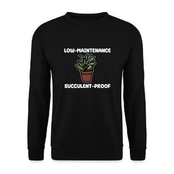 Funny Succulent Shirt - Unisex Sweatshirt - black - Front - Alina (178cm) & Michal (187cm)