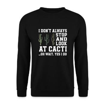 Funny Saguaro Cactus Lover Gift - Unisex Sweatshirt - black - Front - Alina (178cm) & Michal (187cm)