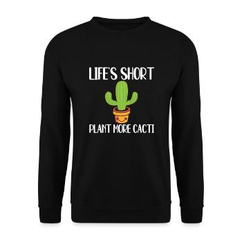 Funny Cactus Lovers Outfit Gardening - Unisex Sweatshirt - black - Front - Alina (178cm) & Michal (187cm)