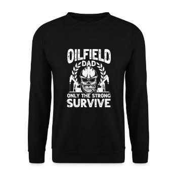 Oilfield Dad - Unisex Sweatshirt - black - Front - Alina (178cm) & Michal (187cm)