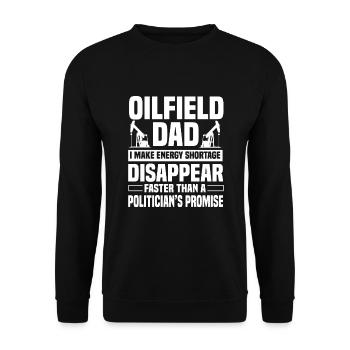 Funny oil field father - Unisex Sweatshirt - black - Front - Alina (178cm) & Michal (187cm)