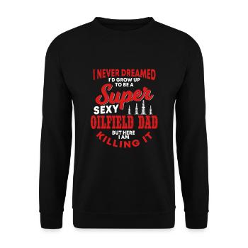 Oilfield Dad - Unisex Sweatshirt - black - Front - Alina (178cm) & Michal (187cm)