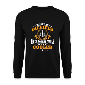 Drôle de plate-forme de forage pétrolier familial de champs pétrolifères - Sweat-shirt Unisexe - noir - Devant - Alina (178cm) & Michal (187cm)
