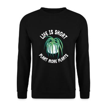 Lustiger Pflanzen Spruch Gartenliebhaber - Unisex Pullover - Schwarz - Vorne - Alina (178cm) & Michal (187cm)