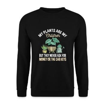 Funny Plants Lover and Garden Saying - Unisex Sweatshirt - black - Front - Alina (178cm) & Michal (187cm)