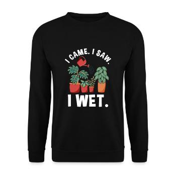 Lustige Gartenpflanze Nasse Pflanzen - Unisex Pullover - Schwarz - Vorne - Alina (178cm) & Michal (187cm)