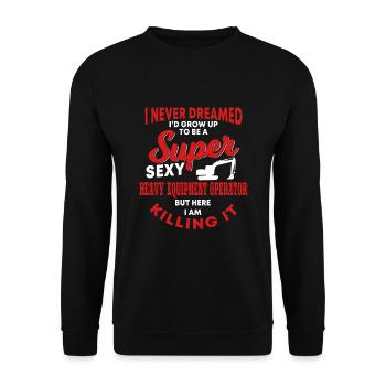 Fun design for excavator drivers - Unisex Sweatshirt - black - Front - Alina (178cm) & Michal (187cm)