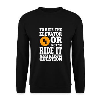 Elevator Gift - Unisex Sweatshirt - black - Front - Alina (178cm) & Michal (187cm)