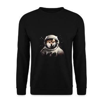 Shiba Inu Astronaut Space Dogs - Unisex Sweatshirt - black - Front - Alina (178cm) & Michal (187cm)
