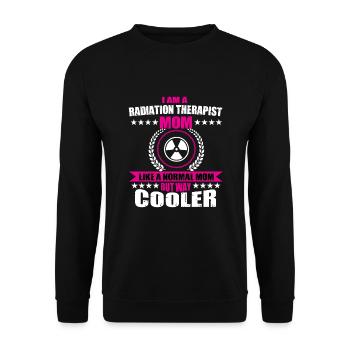 Funny Radiation Therapist Mom - Unisex Sweatshirt - black - Front - Alina (178cm) & Michal (187cm)