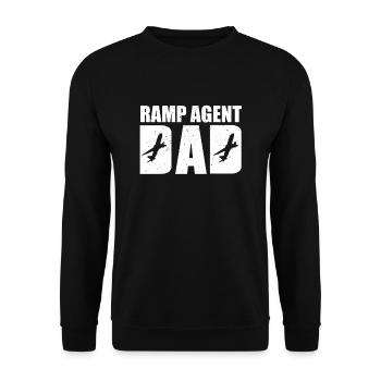 Drôle d’agent de rampe Papa Aircraft Service - Sweat-shirt Unisexe - noir - Devant - Alina (178cm) & Michal (187cm)