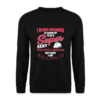 Food Safety Inspector - Unisex Sweatshirt - black - Front - Alina (178cm) & Michal (187cm)