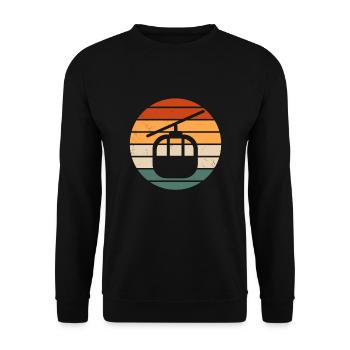 Retro Ski Lift Gondola Outfit - Unisex Sweatshirt - black - Front - Alina (178cm) & Michal (187cm)