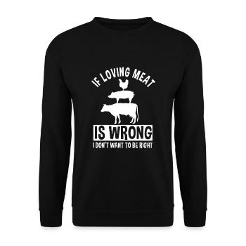 Grand amateur de viande Costume Smoking BBQ - Sweat-shirt Unisexe - noir - Devant - Alina (178cm) & Michal (187cm)