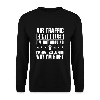 Drôle de dicton de contrôleur de la circulation aérienne - Sweat-shirt Unisexe - noir - Devant - Alina (178cm) & Michal (187cm)