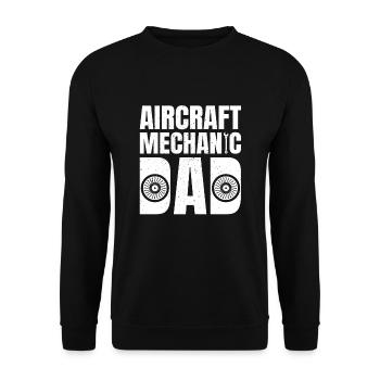 Flugzeugmechaniker Papa - Unisex Pullover - Schwarz - Vorne - Alina (178cm) & Michal (187cm)