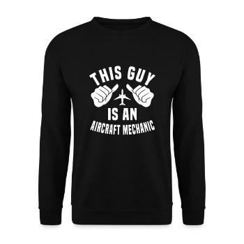 Funny Airplane Mechanic Design - Unisex Sweatshirt - black - Front - Alina (178cm) & Michal (187cm)