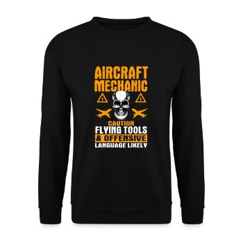 Flugzeugmechaniker Geschenk - Unisex Pullover - Schwarz - Vorne - Alina (178cm) & Michal (187cm)