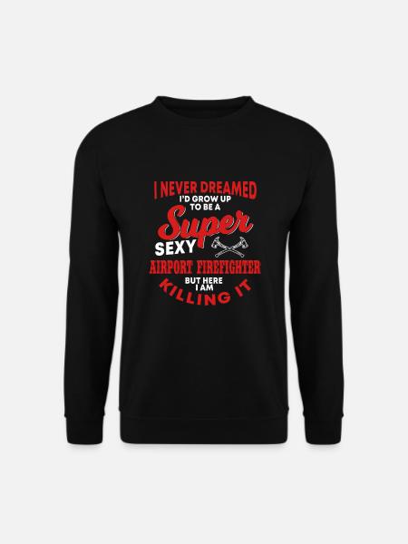 Funny airport firefighter - Unisex Sweatshirt - black