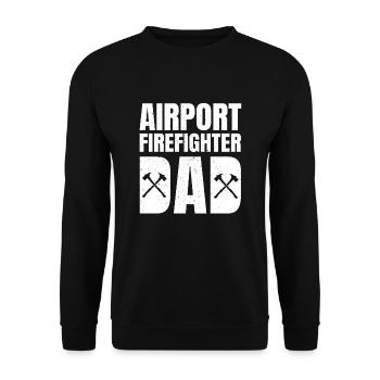 Airport Fire Brigade Papa - Unisex Sweatshirt - black - Front - Alina (178cm) & Michal (187cm)