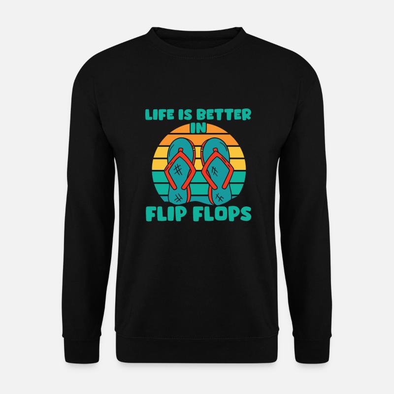 Tourist Flip Flops Urlaubsbekleidung - Unisex Pullover - Schwarz