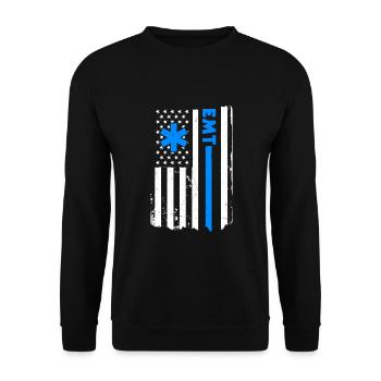 USA Emergency Paramedic America - Unisex Sweatshirt - black - Front - Alina (178cm) & Michal (187cm)