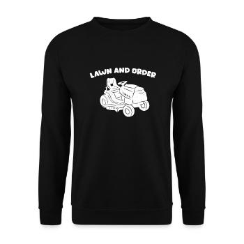 Funny lawn and order for gardeners - Unisex Sweatshirt - black - Front - Alina (178cm) & Michal (187cm)