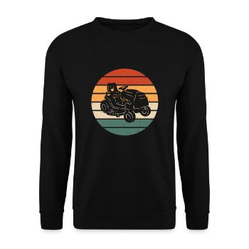 Retro tractor mower design - Unisex Sweatshirt - black - Front - Alina (178cm) & Michal (187cm)