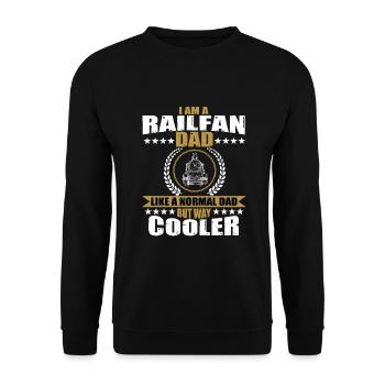 Lustige Railfan Papa Lokomotive Eisenbahnzüge - Unisex Pullover - Schwarz - Vorne - Alina (178cm) & Michal (187cm)