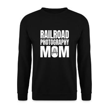 Eisenbahn Fotografie Mama Outfit Zug Foto - Unisex Pullover - Schwarz - Vorne - Alina (178cm) & Michal (187cm)