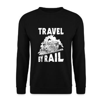 Travel by train - Unisex Sweatshirt - black - Front - Alina (178cm) & Michal (187cm)