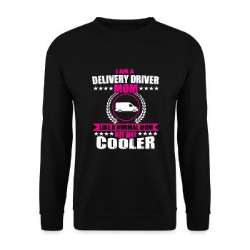Lustiger Lieferfahrer Muttertag - Unisex Pullover - Schwarz - Vorne - Alina (178cm) & Michal (187cm)