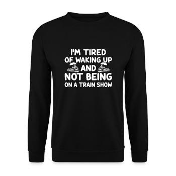 Drôle d’amateur de train amateur de modélisme ferroviaire - Sweat-shirt Unisexe - noir - Devant - Alina (178cm) & Michal (187cm)