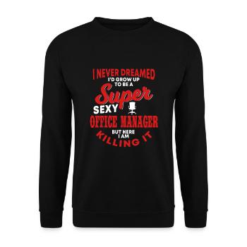 Funny office manager of the school office team - Unisex Sweatshirt - black - Front - Alina (178cm) & Michal (187cm)