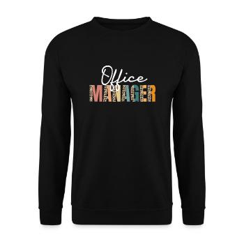 Tolles Büroleiter Leopardenmuster Schulbüro - Unisex Pullover - Schwarz - Vorne - Alina (178cm) & Michal (187cm)