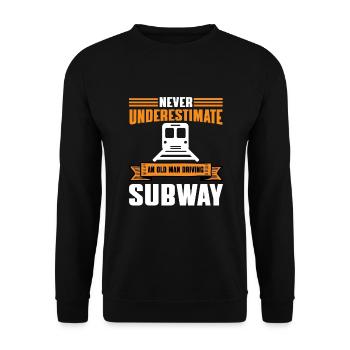 Funny male subway driver - Unisex Sweatshirt - black - Front - Alina (178cm) & Michal (187cm)