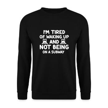 Funny subway saying - Unisex Sweatshirt - black - Front - Alina (178cm) & Michal (187cm)